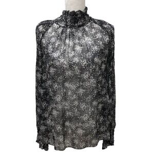 Michael Kors Silk Chiffon Blouse Top Womens 6 Gray Whimsigoth Dark Fairy Career
